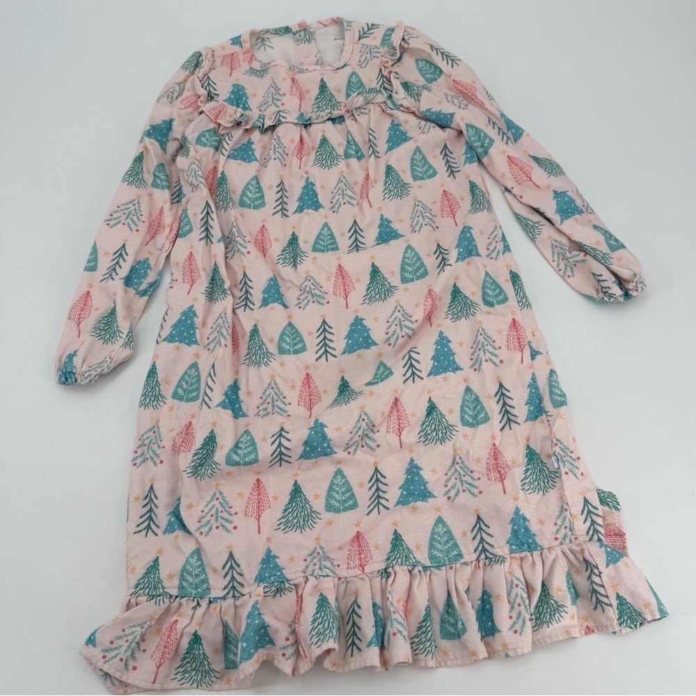 Posh Peanut Flannel Ruffle Trees Nightgown Pajamas Girls 5T 6